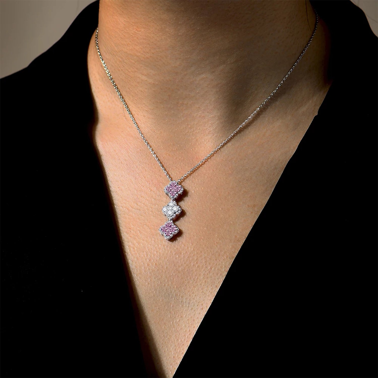 Eternal Moissanite Flower Pendant Necklace